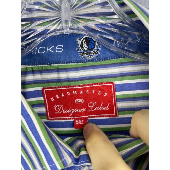 Headmaster Designer Label Dallas Mavericks Shirt Men's 5X Long Sleeve Button Up - Picture 4 of 9